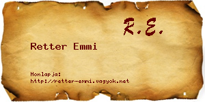 Retter Emmi névjegykártya